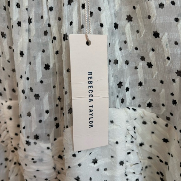 NWT Rebecca Taylor Scattered Star Silk Wrap Blouse, Size 8 - Picture 15 of 16